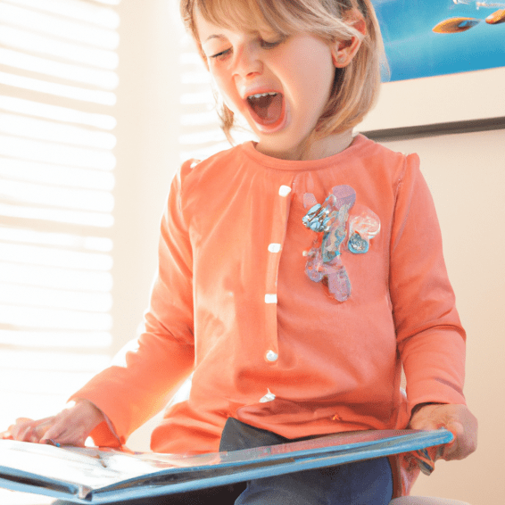 A child reading out loud