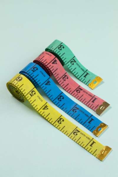 Colorful tape measures.