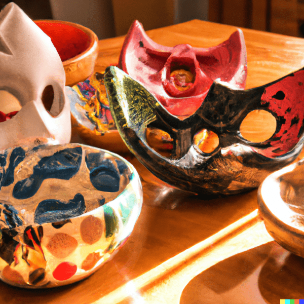 paper mache Bowls and masks crafts