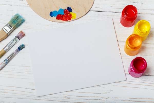 Colors and papers for finger painting