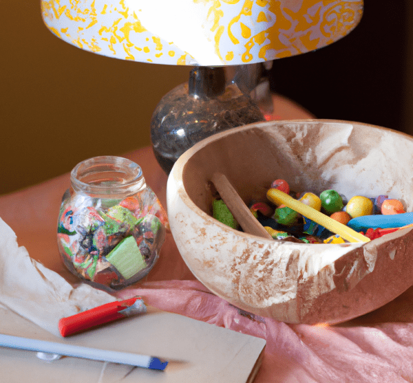 Paper mache bowls with treats